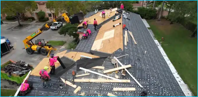 House exterior with trees showcasing professional roofing services.